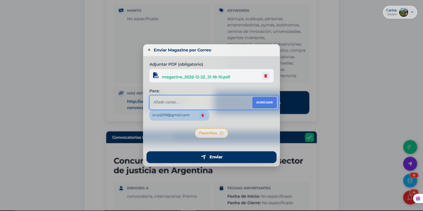 Email Distribution Interface